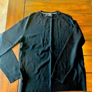 Men's Black Merino Crew Sweater Medium